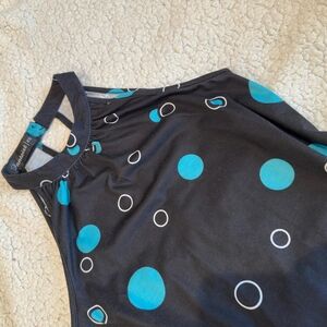 Fantasie Black and Blue Polka Dot Midi Dress